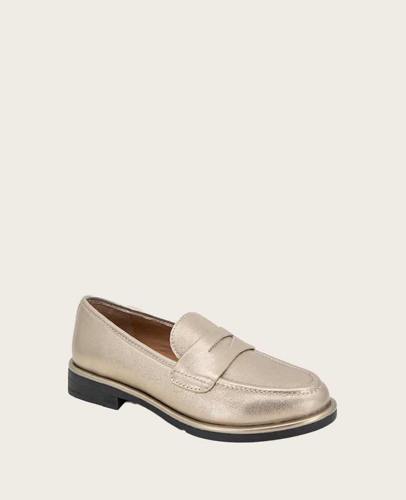 GENTLE SOULS - Cybil Leather Loafer Gravel Leather