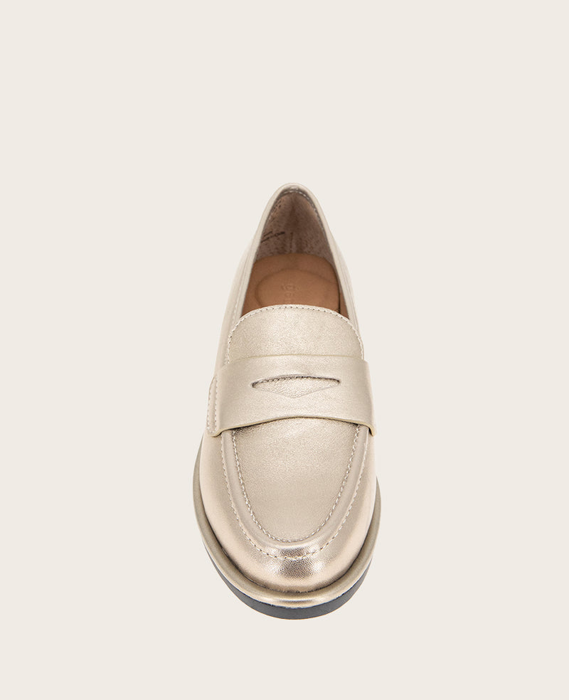 GENTLE SOULS - Cybil Leather Loafer Gravel Leather