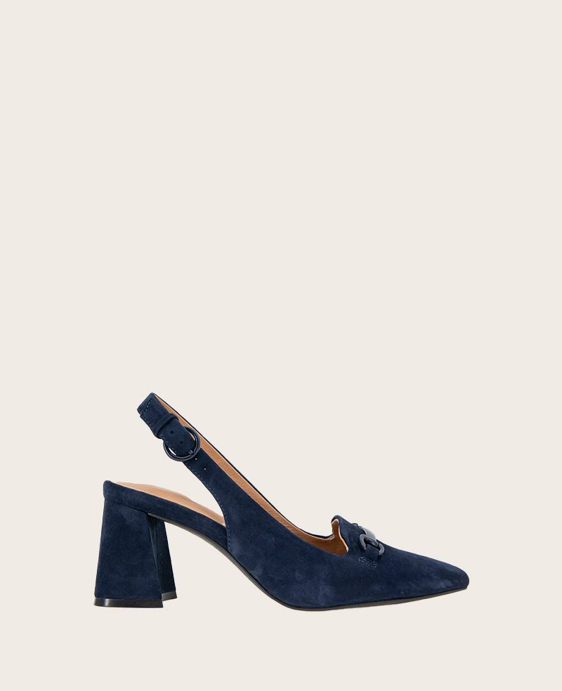 GENTLE SOULS - Dionne Suede Slingback Heel Navy Suede