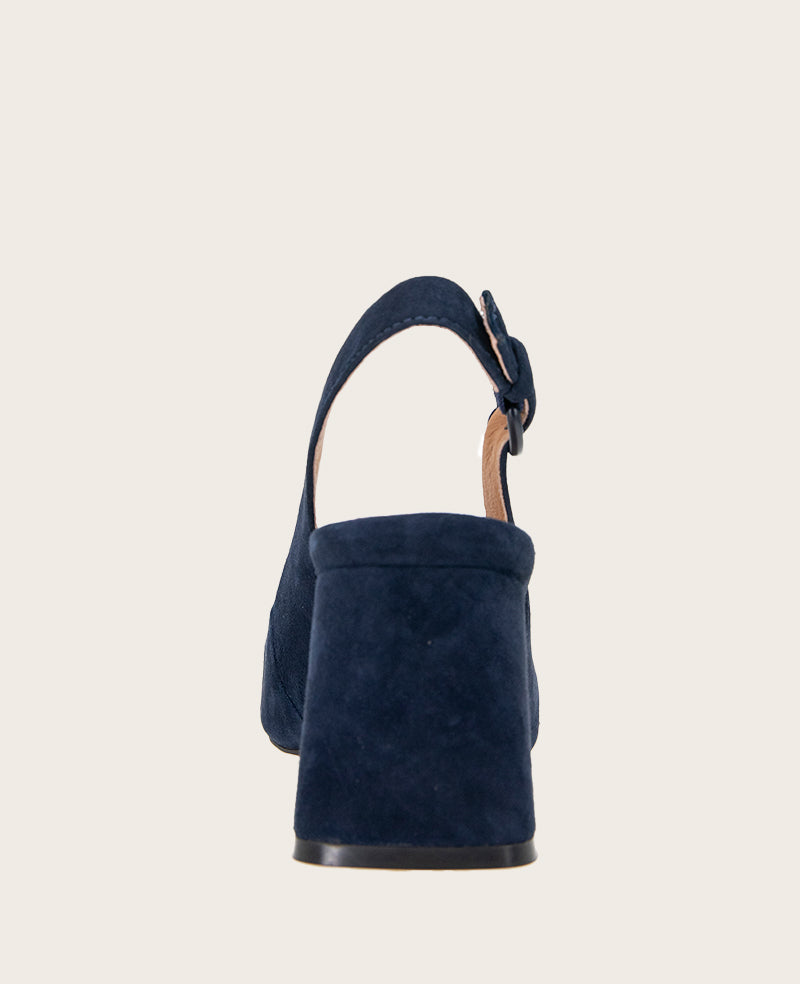 GENTLE SOULS - Dionne Suede Slingback Heel Navy Suede