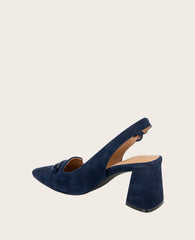 GENTLE SOULS - Dionne Suede Slingback Heel Navy Suede