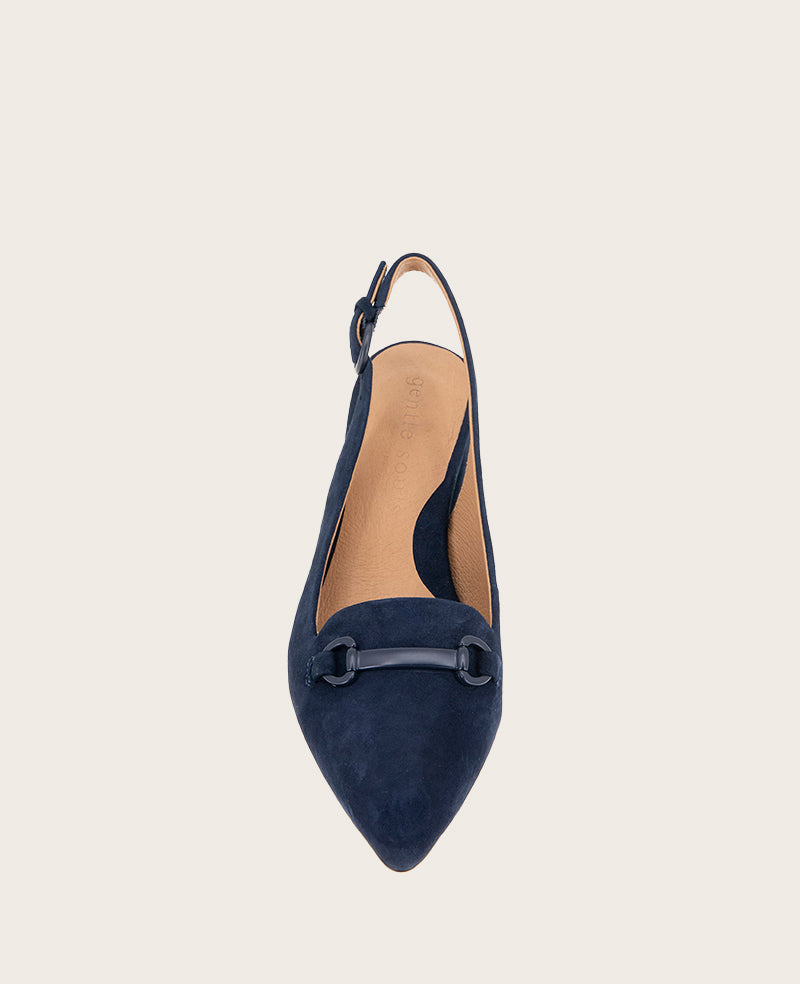 GENTLE SOULS - Dionne Suede Slingback Heel Navy Suede