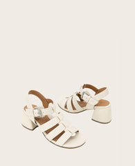 GENTLE SOULS - Margarite Leather Heel Sandal Stone Leather