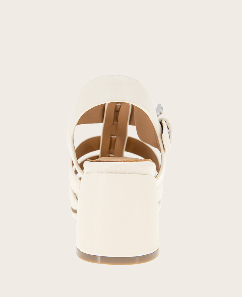 GENTLE SOULS - Margarite Leather Heel Sandal Stone Leather