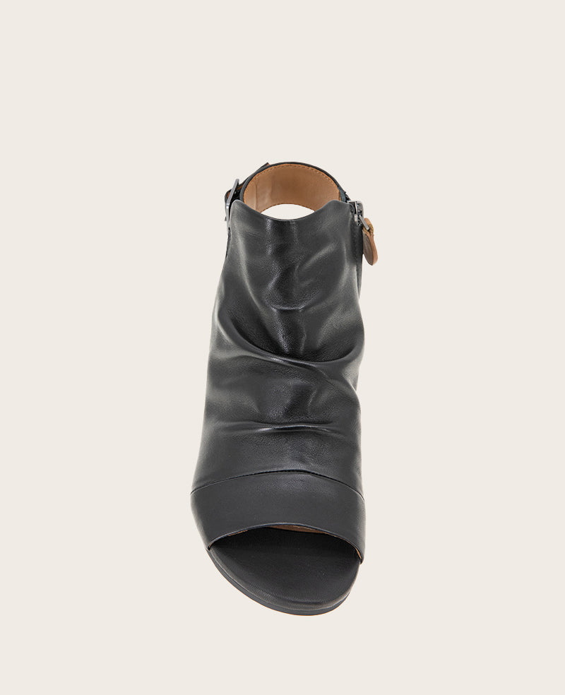 GENTLE SOULS - Marrion Leather Slingback Block Heel Sandal Black Leather