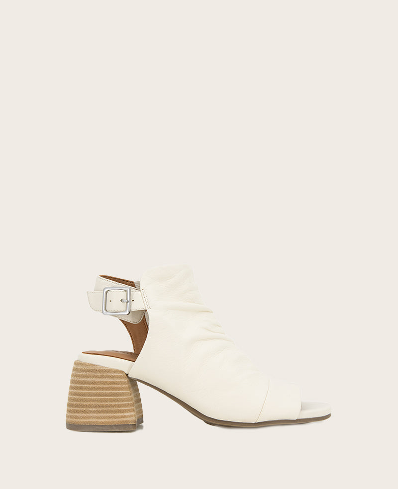GENTLE SOULS - Marrion Leather Slingback Block Heel Sandal Ivory Leather