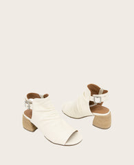 GENTLE SOULS - Marrion Leather Slingback Block Heel Sandal Ivory Leather