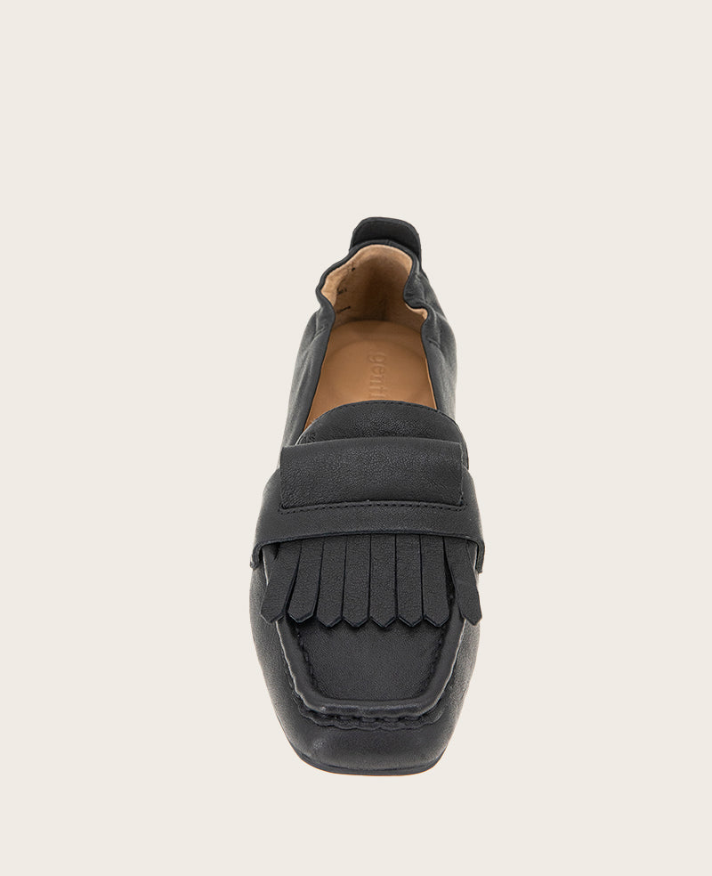 GENTLE SOULS - Scotty Tassel Leather Loafer Black