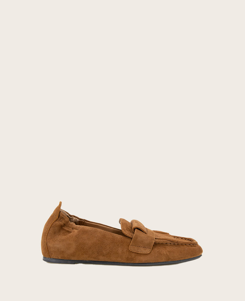 GENTLE SOULS - Scotty Tassel Suede Loafer Brown Suede