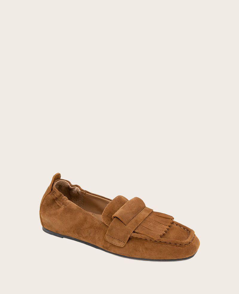 GENTLE SOULS - Scotty Tassel Suede Loafer Brown Suede