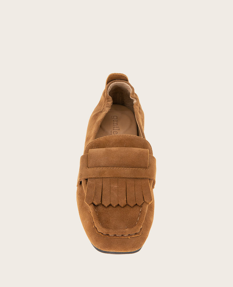 GENTLE SOULS - Scotty Tassel Suede Loafer Brown Suede