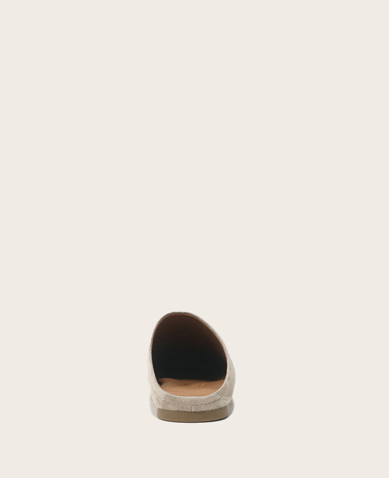 GENTLE SOULS - Wanda Suede Mule Flat Mushroom Suede