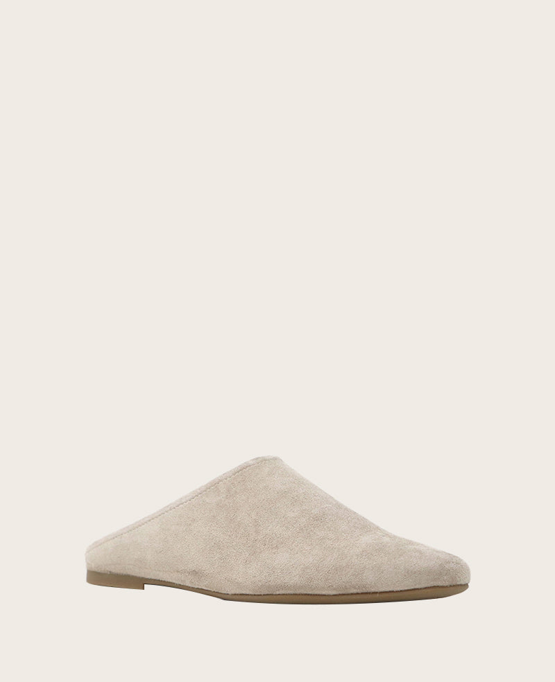 GENTLE SOULS - Wanda Suede Mule Flat Mushroom Suede