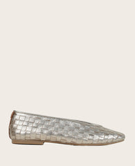 GENTLE SOULS - Willow Woven Leather Flat Gravel Leather