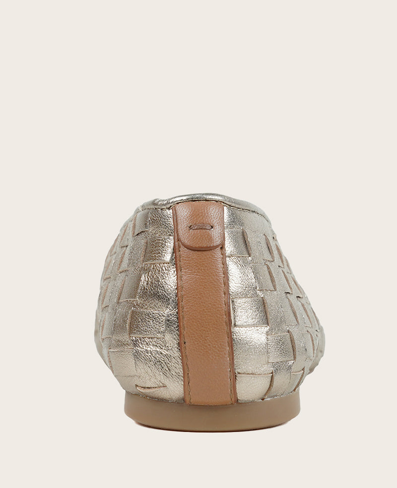 GENTLE SOULS - Willow Woven Leather Flat Gravel Leather