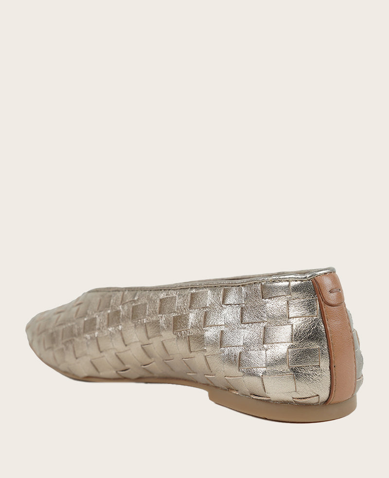 GENTLE SOULS - Willow Woven Leather Flat Gravel Leather
