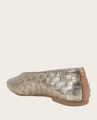 GENTLE SOULS - Willow Woven Leather Flat Gravel Leather