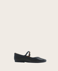 GENTLE SOULS - Wynona Leather Mary Jane Ballet Flat Black Leather