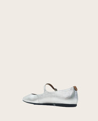 GENTLE SOULS - Wynona Metallic Mary Jane Ballet Flat Silver Leather