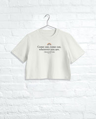 Women's COME OUT Cropped Tee Faded Bone