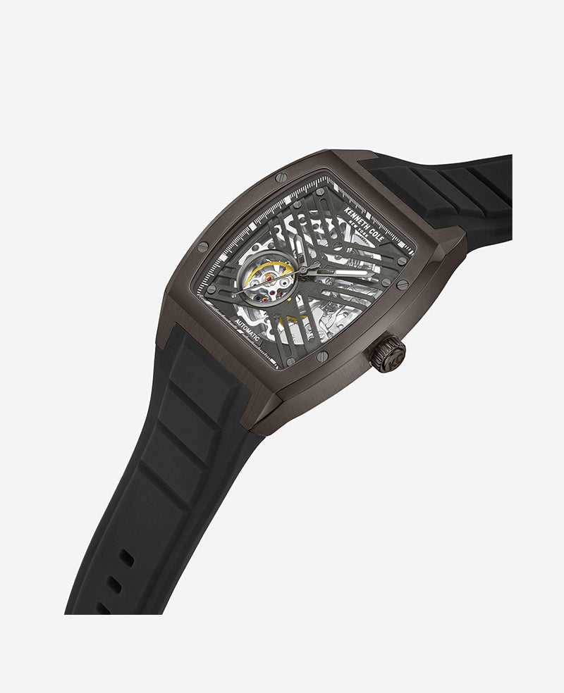 Automatic Silicone Strap Watch Black