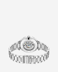 Skeleton Automatic Bracelet Watch Silver
