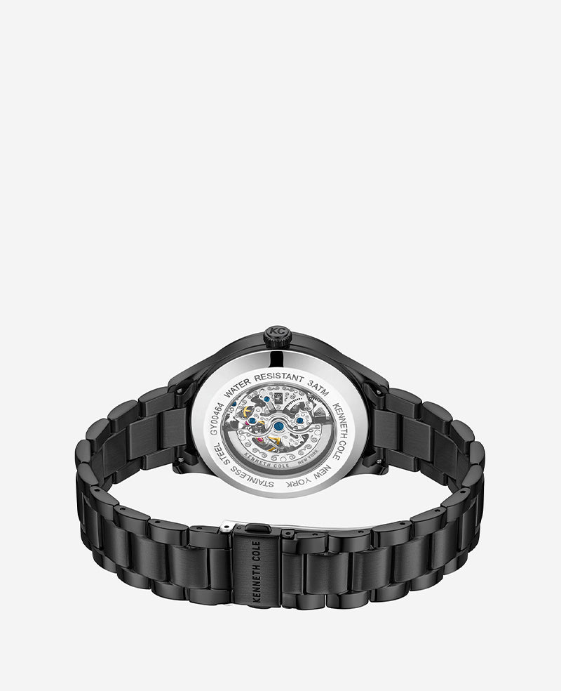 Skeleton Automatic Bracelet Watch Black