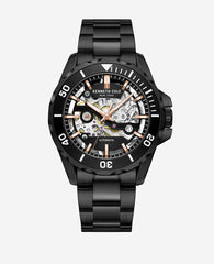 Skeleton Automatic Bracelet Watch Black