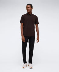 Performance Button Polo Dark Brown