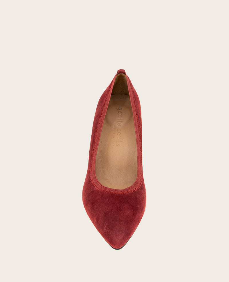 GENTLE SOULS - Dionne Suede Heel Burnt Red Suede