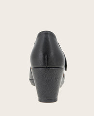 GENTLE SOULS - Oriana Leather Wedge Black Leather