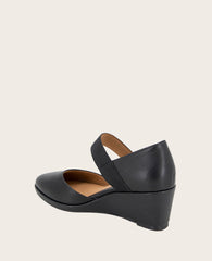 GENTLE SOULS - Oriana Leather Wedge Black Leather