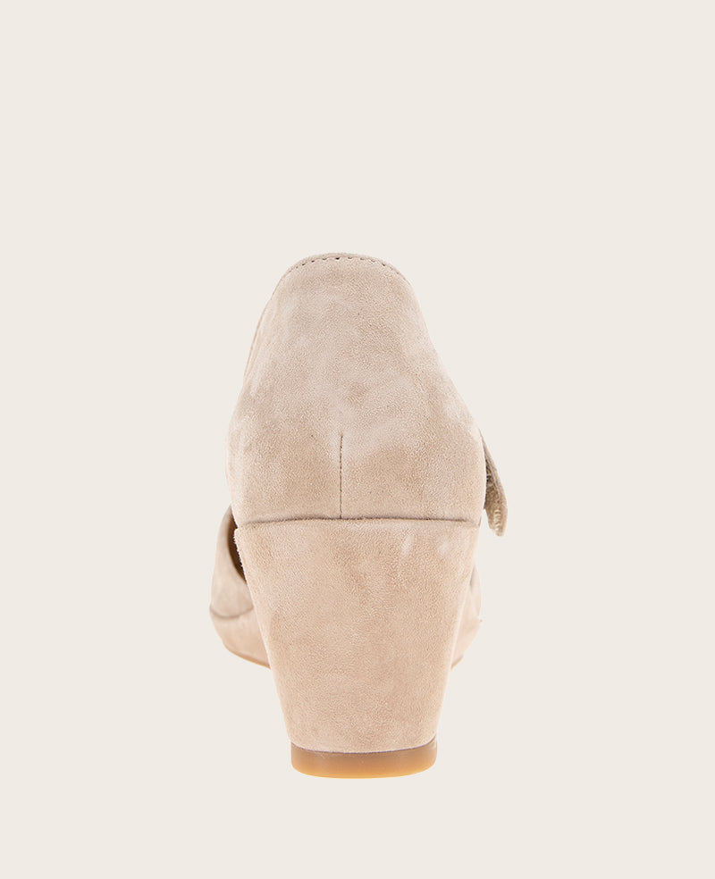 GENTLE SOULS - Oriana Suede Wedge Mushroom Suede