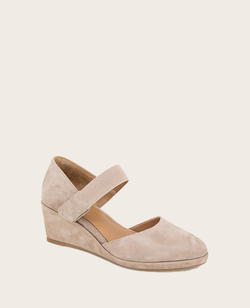 GENTLE SOULS - Oriana Suede Wedge Mushroom Suede