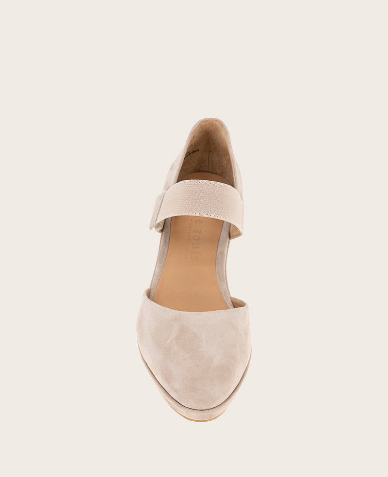 GENTLE SOULS - Oriana Suede Wedge Mushroom Suede