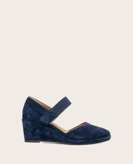 GENTLE SOULS - Oriana Suede Wedge Navy Suede