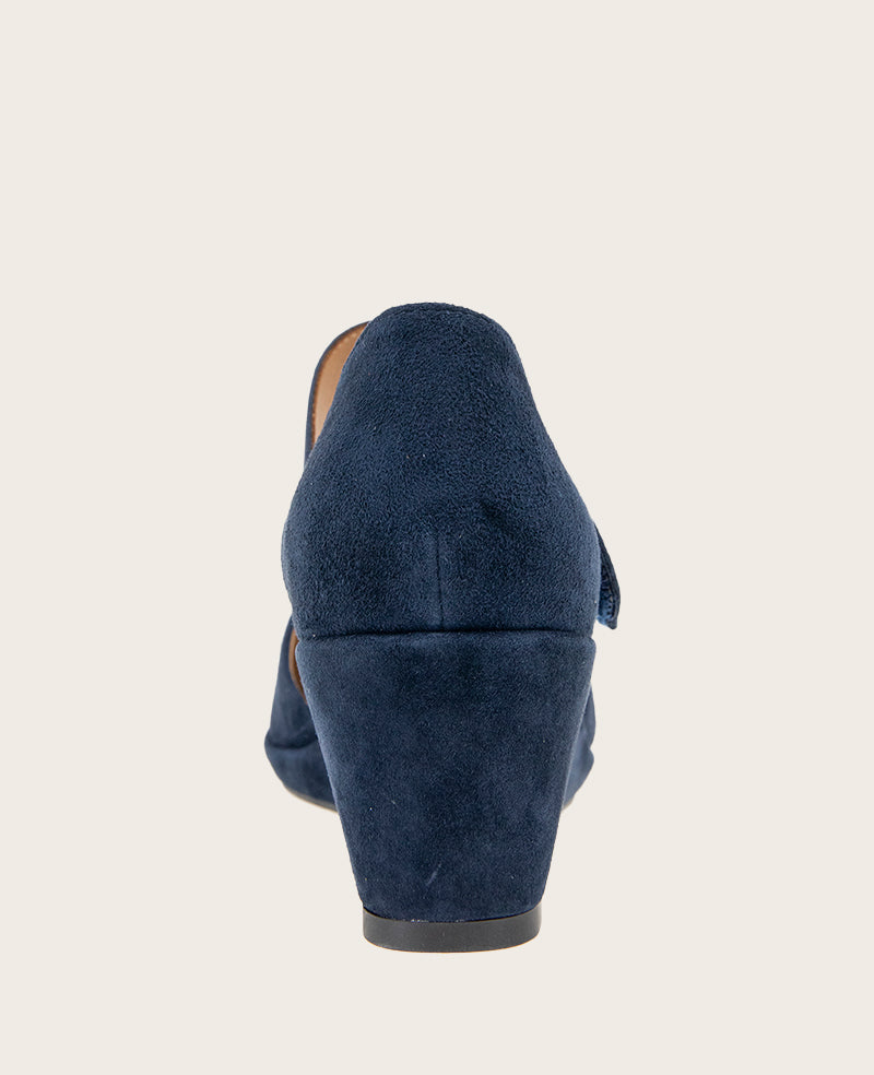 GENTLE SOULS - Oriana Suede Wedge Navy Suede