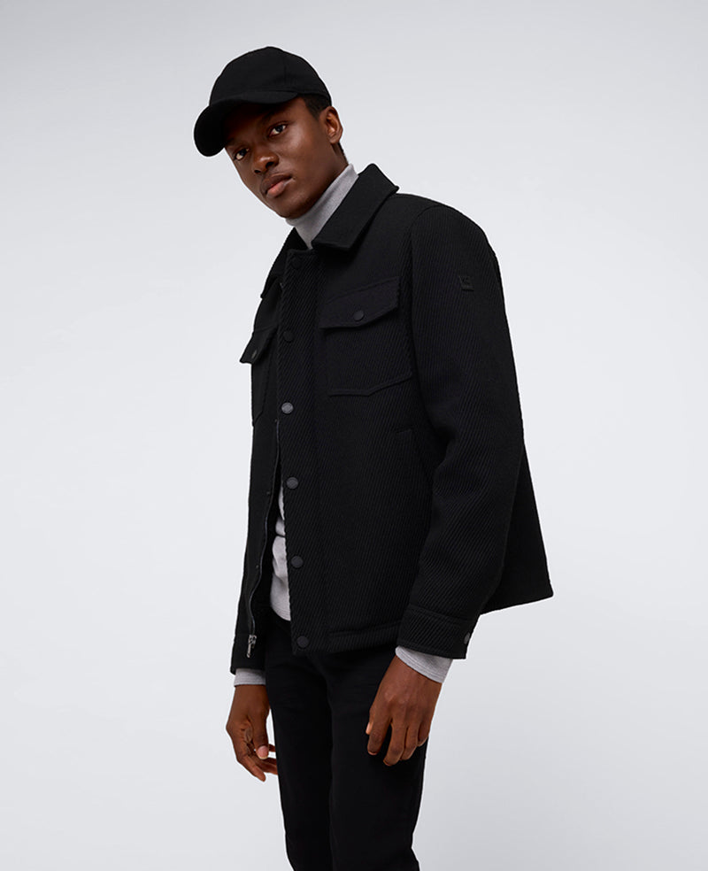 Heavyweight Twill Trucker Jacket Black
