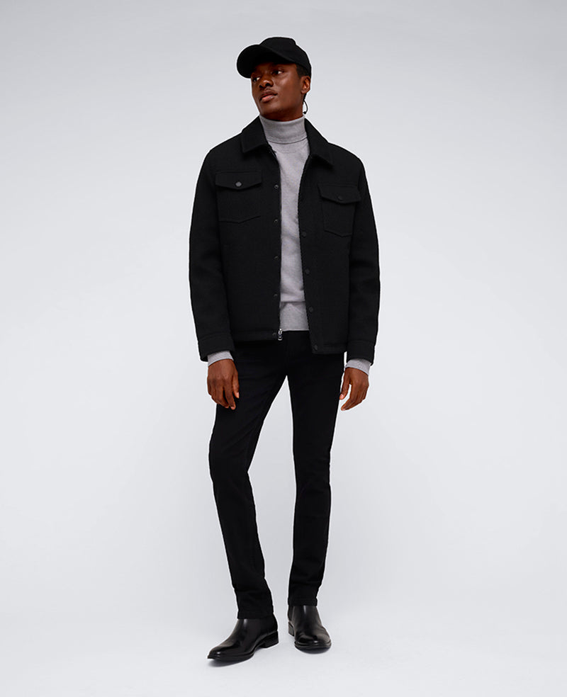 Heavyweight Twill Trucker Jacket Black