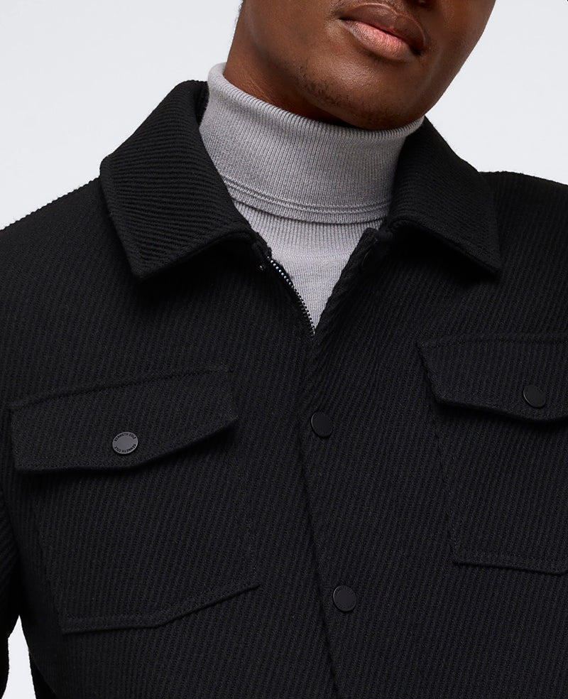 Heavyweight Twill Trucker Jacket Black