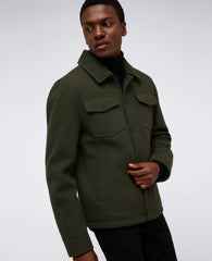 Heavyweight Twill Trucker Jacket Olive