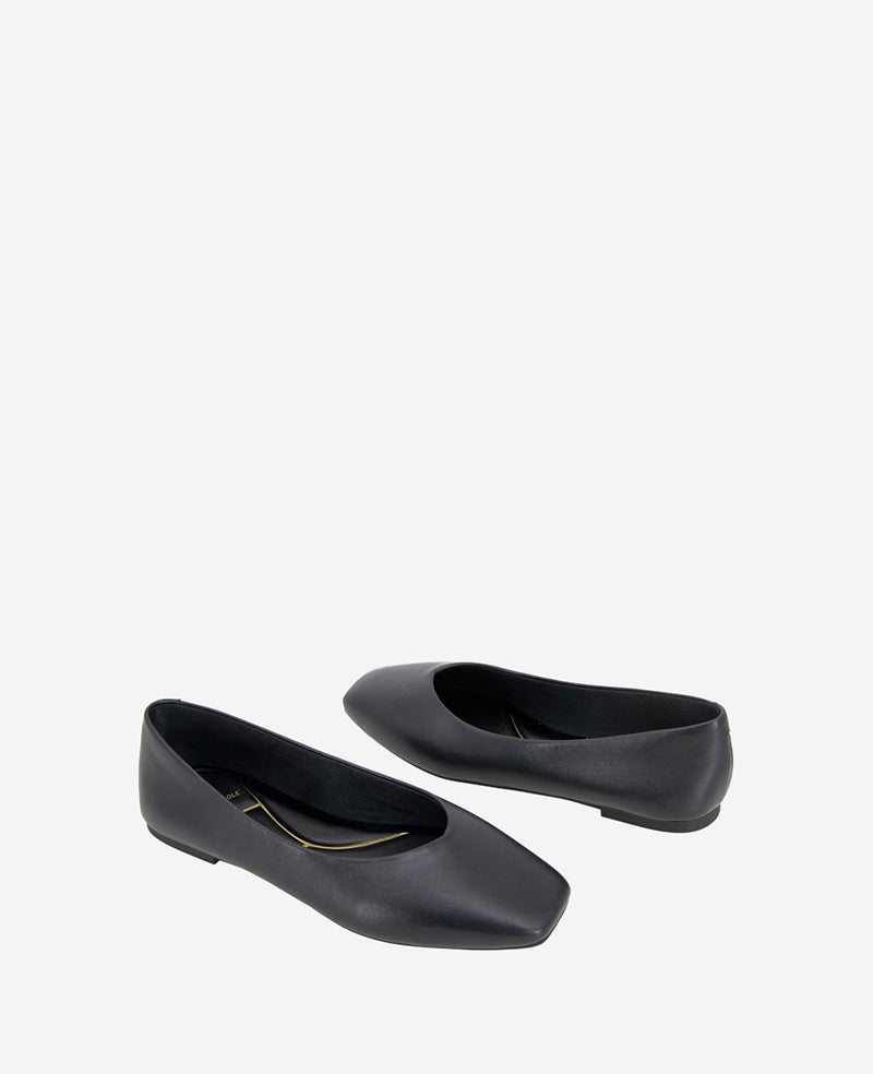 Johanna Leather Ballet Flat Black Leather