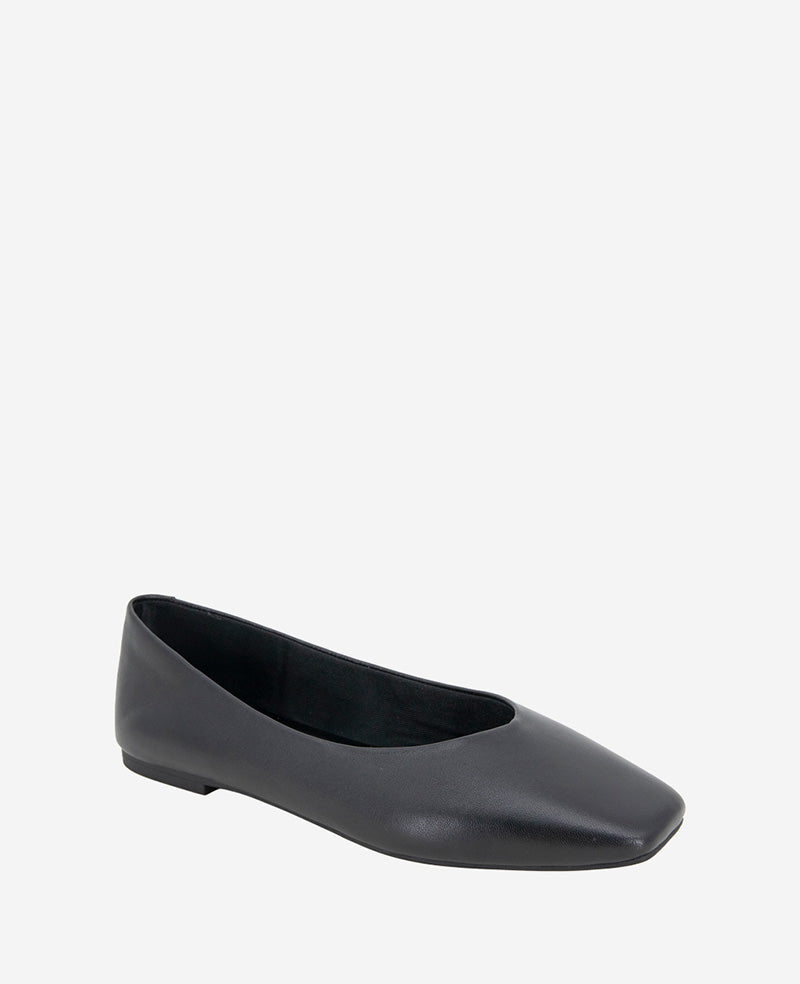 Johanna Leather Ballet Flat Black Leather