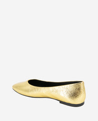 Johanna Metallic Leather Ballet Flat Gold
