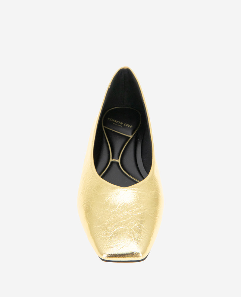 Johanna Metallic Leather Ballet Flat Gold