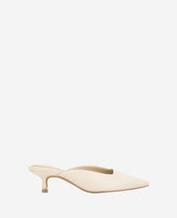 Margo Leather Kitten Heel Mule Whitecap Leather