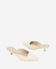 Margo Leather Kitten Heel Mule Whitecap Leather