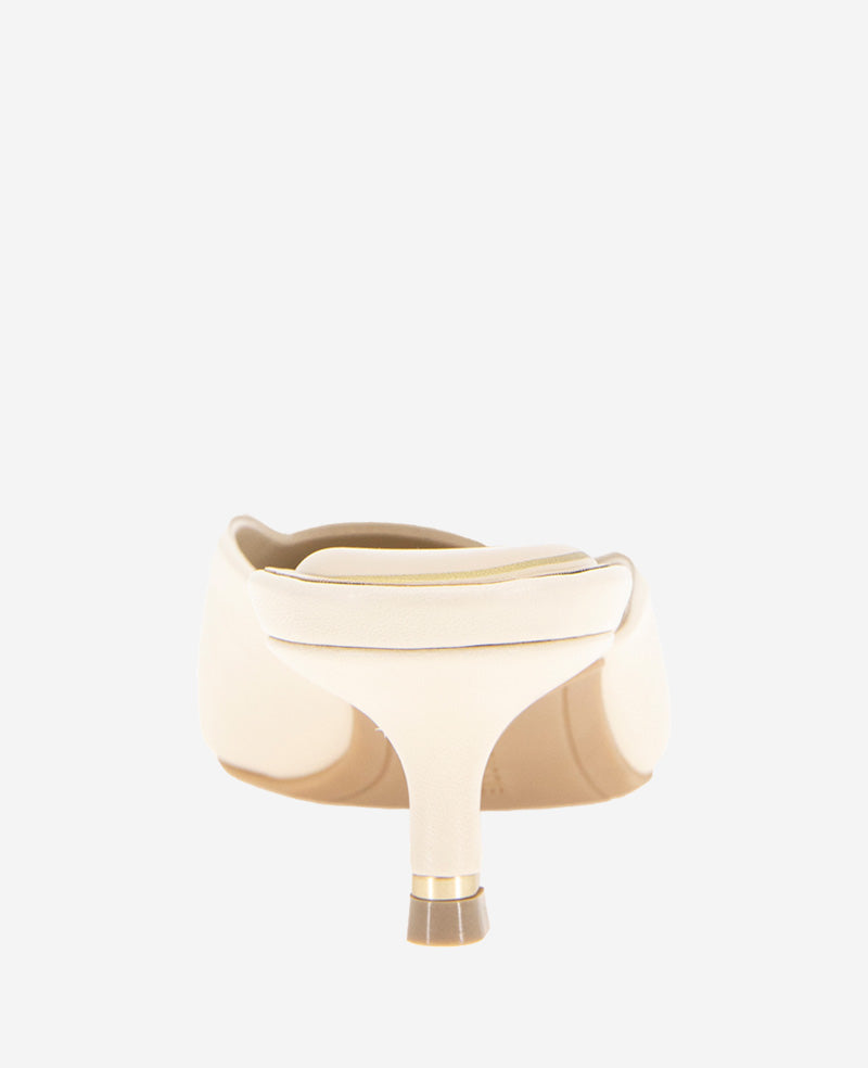 Margo Leather Kitten Heel Mule Whitecap Leather
