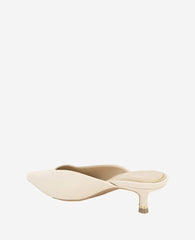 Margo Leather Kitten Heel Mule Whitecap Leather