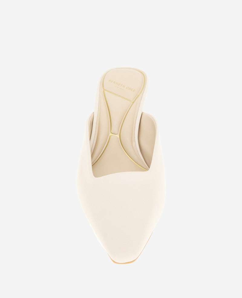 Margo Leather Kitten Heel Mule Whitecap Leather